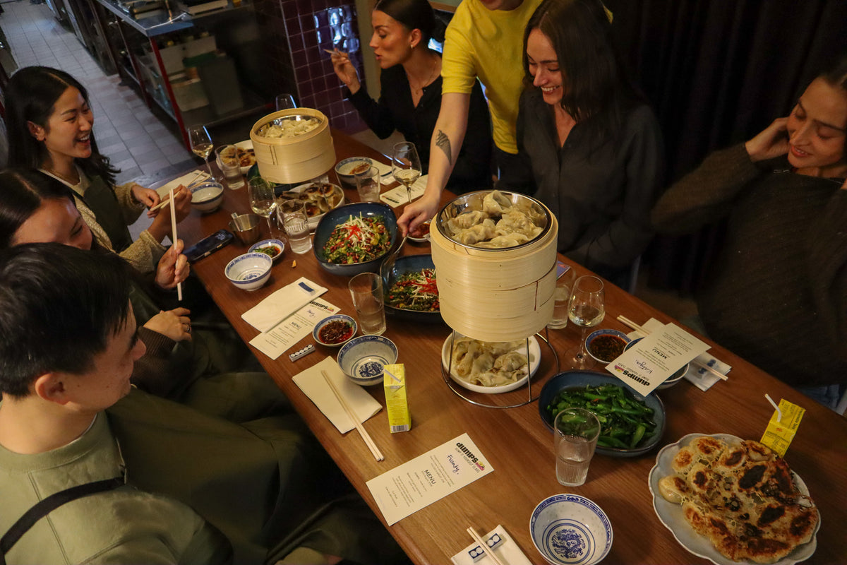 dinner table dumps world workshop chinese sides panfried boiled dumplings